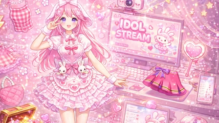 Idol Livestream styling gameplay scene